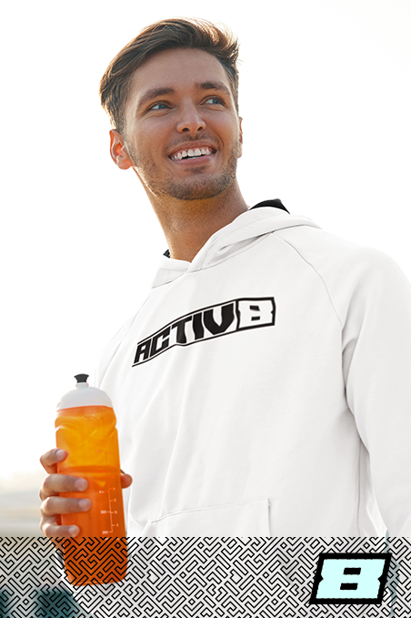 man with sports drink